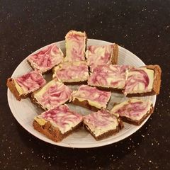 A picture of Blackberry Swirl Cheesecake Brownies.