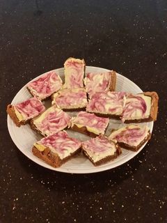 A picture of Blackberry Swirl Cheesecake Brownies.