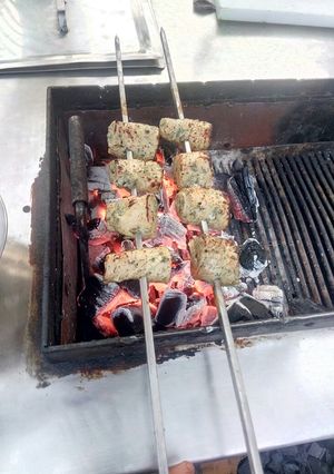 A picture of Soya Seekh Kebab.