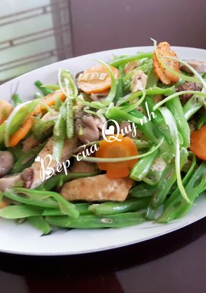 Hình của món Đậu cove xào chay.