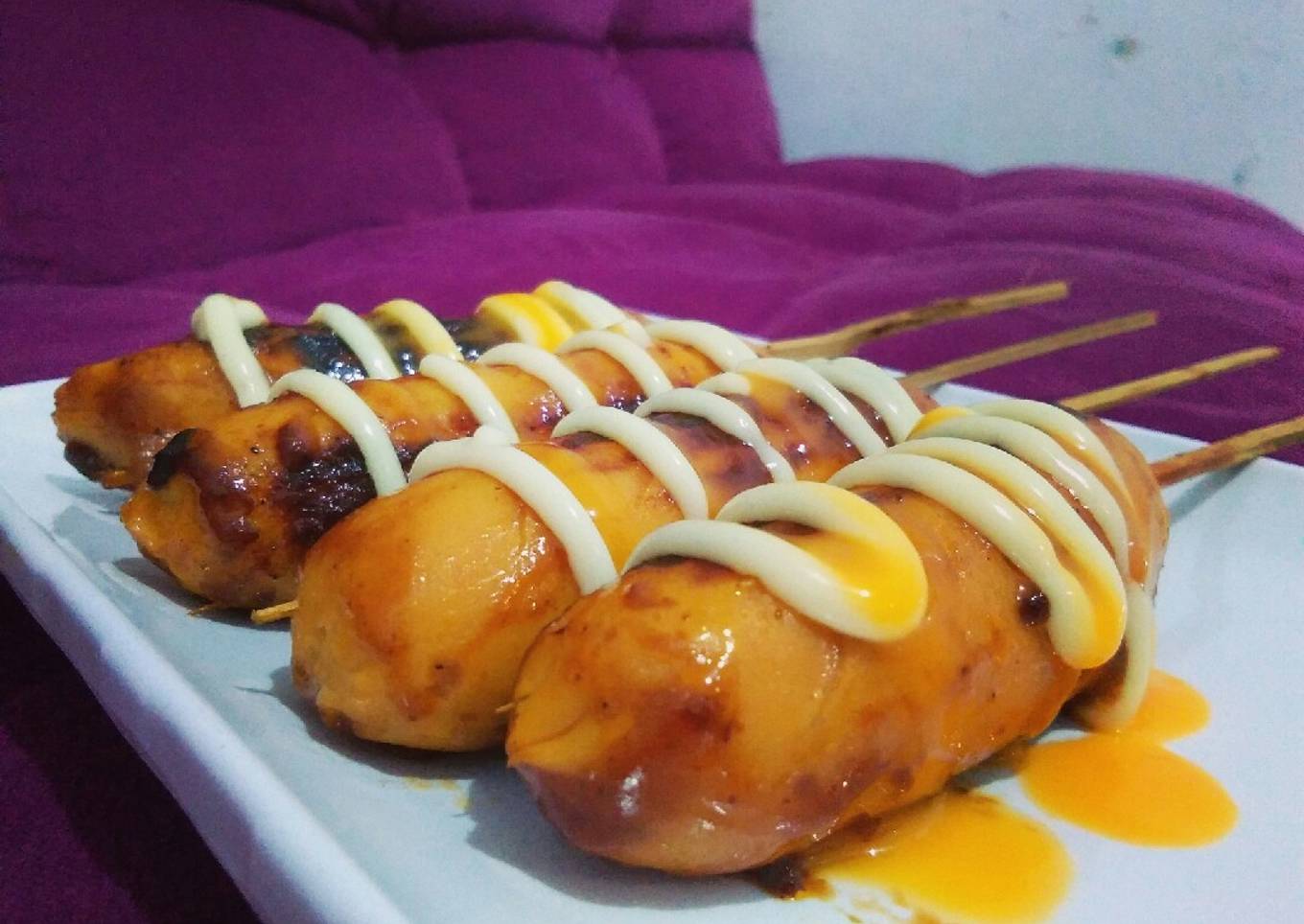 Sosis bakar saus mayo keju