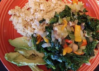 Easy Serving Recipe Alkaline Sauteed Kale with White Quinoa Very Delicious Easy Serving Recipe Alkaline Sauteed Kale with White Quinoa Very Delicious