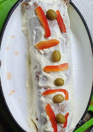 Una foto de Pionono veraniego, con relleno de Atún
