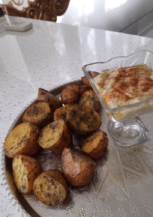 عکسی از دستور سیب زمینی تنوری و سس پنیری بی نظیر