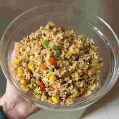 A picture of Healthy Warm Red Rice Salad (One Pot Meal).