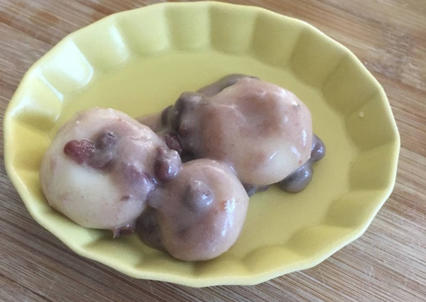 White rice dumpling with Coconut &Sweet red bean sauce