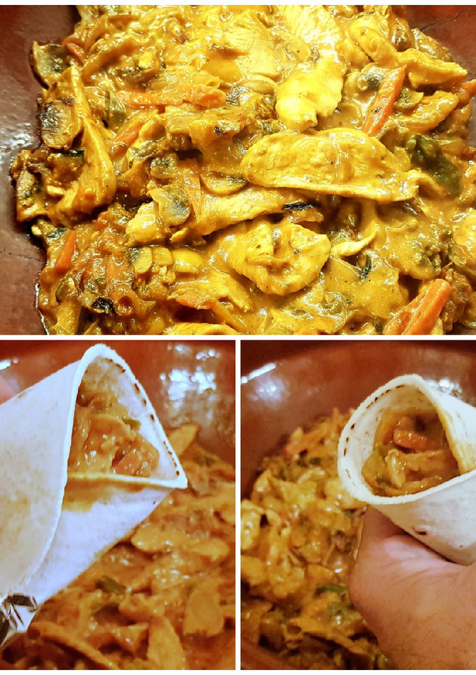 Una foto de Fajitas de Pollo Jengibrero con Queso fundido