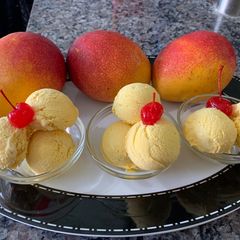 A picture of Homemade Mango Ice Cream.