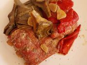 Una foto de costillas adobadas al horno