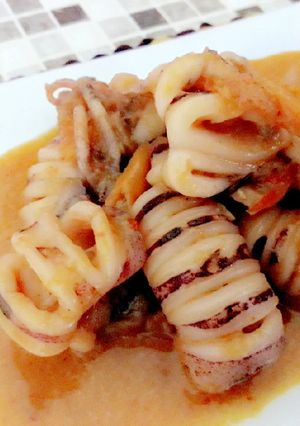 Foto resep Cumi pedas bumbu rujak