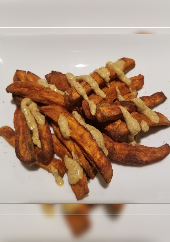Una foto de Papitas de batata "frita" (air fried)
