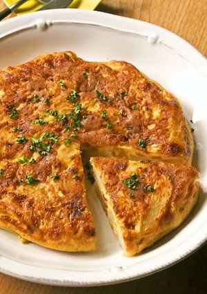 A picture of Fluffy Spanish Omelet with Just 2 Eggs.