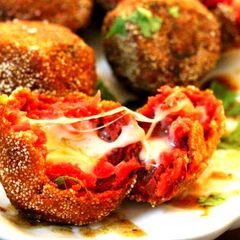 A picture of Beetroot cheese bombs.