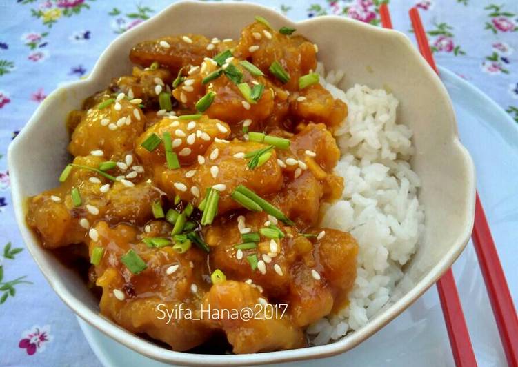 Orange chicken (ayam saus jeruk)