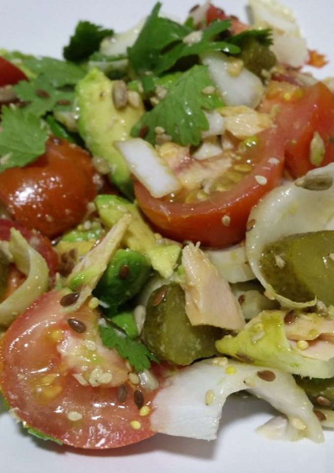 Una foto de Ensalada sabrosa sin aceite ni vinagre