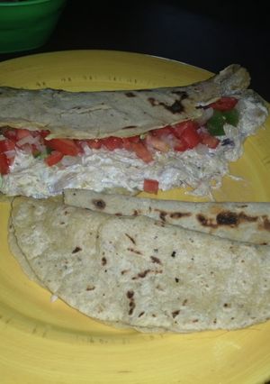 Una foto de Quesadillas de pollo en crema