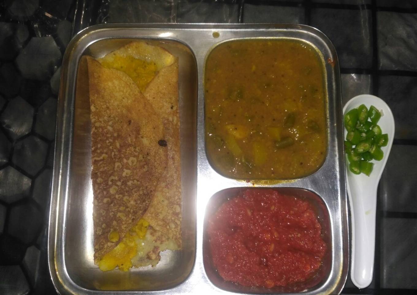 Masala Dosa with chutney