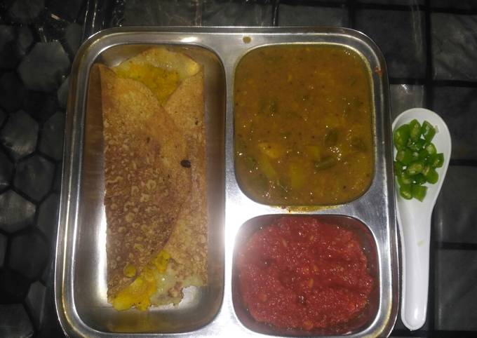 Recipe of Thomas Keller Masala Dosa with chutney