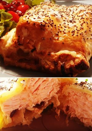 Una foto de Salmón en hojaldre