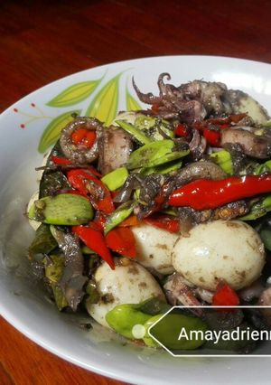 Foto resep Cumi telor pete
