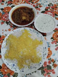 عکسی از دستور پلو خورشت بامیه 😋