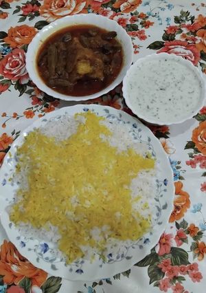 عکسی از دستور پلو خورشت بامیه 😋