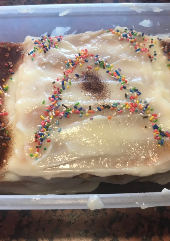 Una foto de Postre de vainillas con leche y maicena