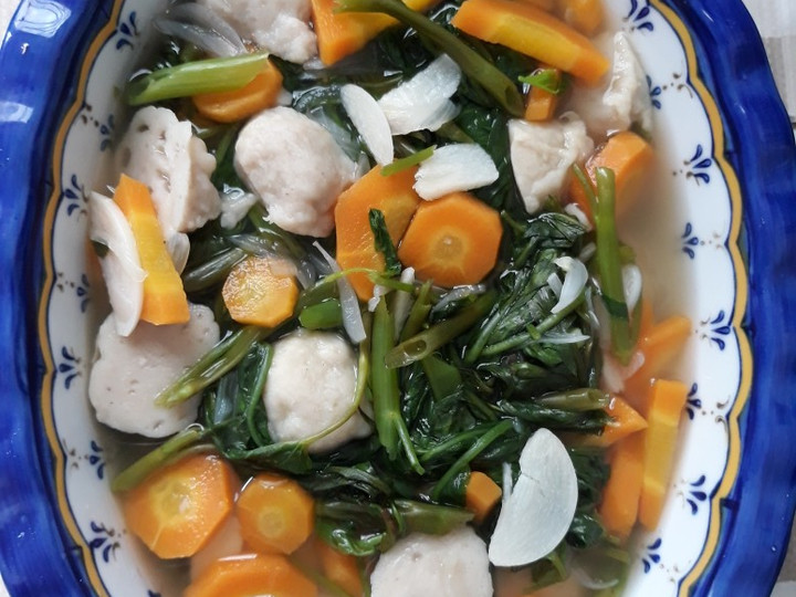 Resep Sayur Kangkung Wortel, bakso kuah bening, Menggugah Selera