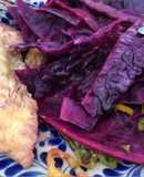 Pechuga con col morada escalfada. 100% libre de grasa