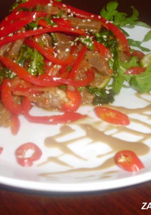 Фото Тёплый салат из говядины в тайском стиле.!Вкусно,сытно и красиво.