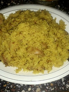 A picture of Simple chicken biryani.