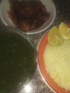 صورة لوصفة ملوخية ورز ⁦♥️⁩