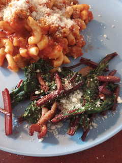 A picture of Warm Beet Top Salad.