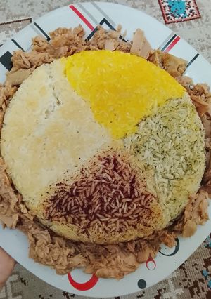 عکسی از دستور برنج چهار رنگ