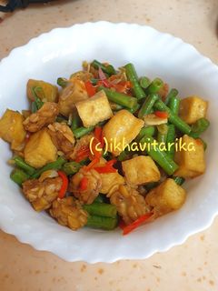 Foto resep Tumis Kacang Panjang Tahu Tempe