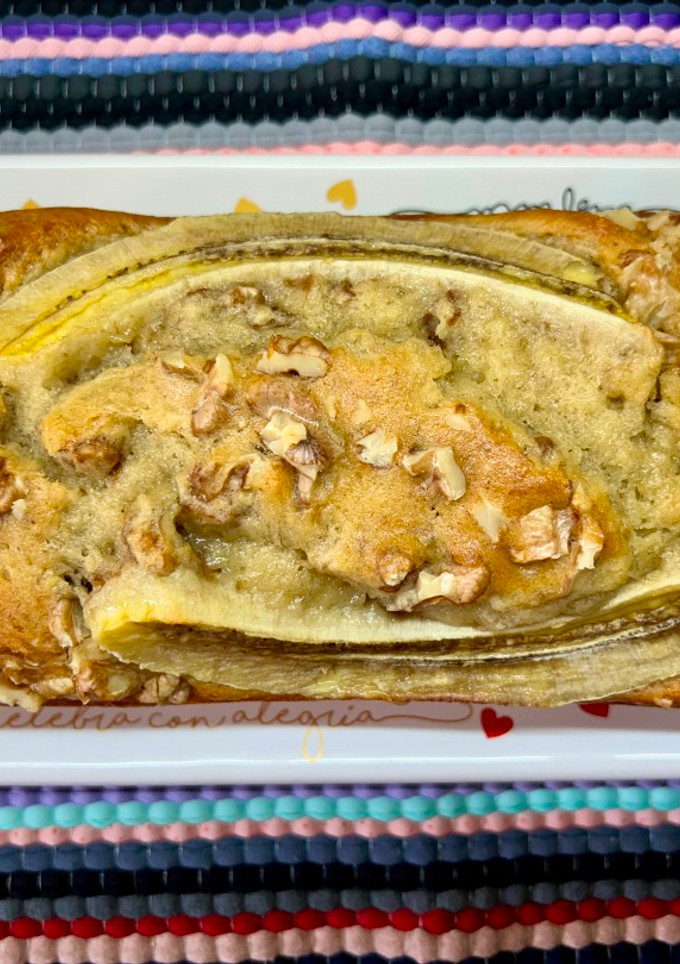 Una foto de Budín de banana y nueces