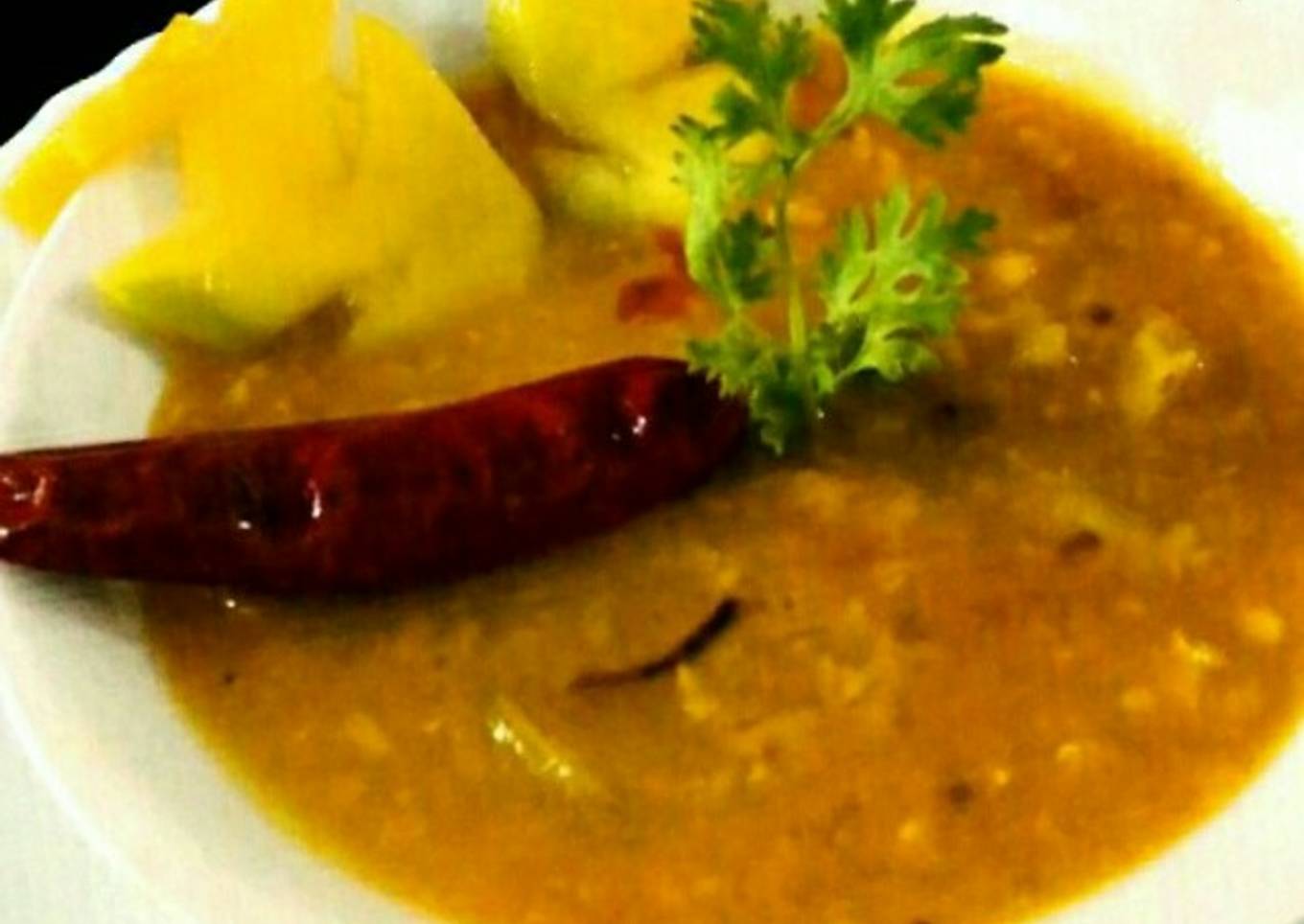 Masoor daal with raw mango