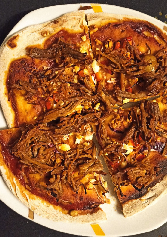 Una foto de Pulled pork pizza