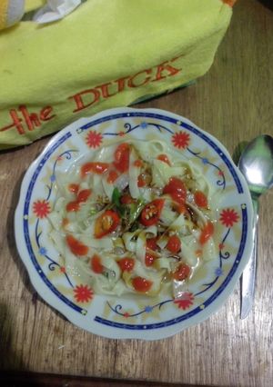 Foto resep miepisapuku praktis (mie pipih sawi putih kuah)