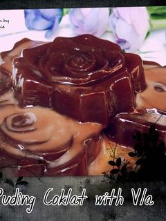 Foto resep puding coklat with vla 