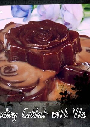 Foto resep puding coklat with vla 
