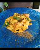 Fettuccine asparagi e scampi