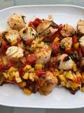 Scallops with Tomatoes, Pineapple, and Cilantro