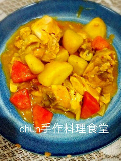 牛奶糖咖哩雞肉【哈韓風】 的食譜成品照片