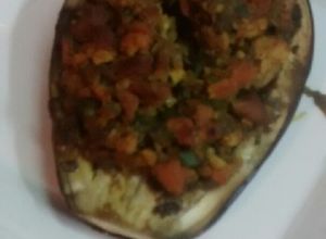 Una foto de Berenjenas rellenas estilo medio oriente. Apto DMA #F3