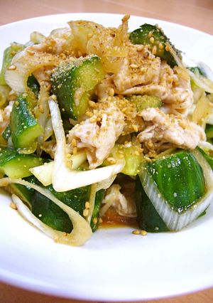A picture of Addictive Chinese Salad with Pork Shabu-Shabu and Smashed Cucumbers.