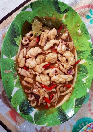 Foto resep Cumi basah masak saus Thai