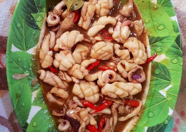 Resep Cumi basah masak saus Thai yang Bikin Ngiler