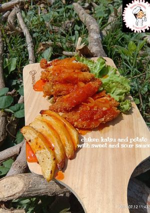Foto resep Chiken Katsu And Potato with sweet and sour sauce