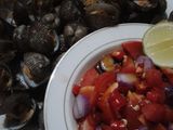 Kerang rebus + acar tomat